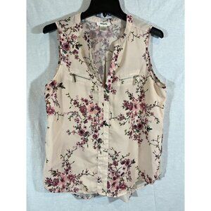 Persaya Pink Floral Sleeveless Blouse Large